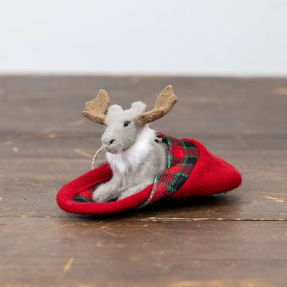 MOOSE IN SLIPPER ORNAMENT