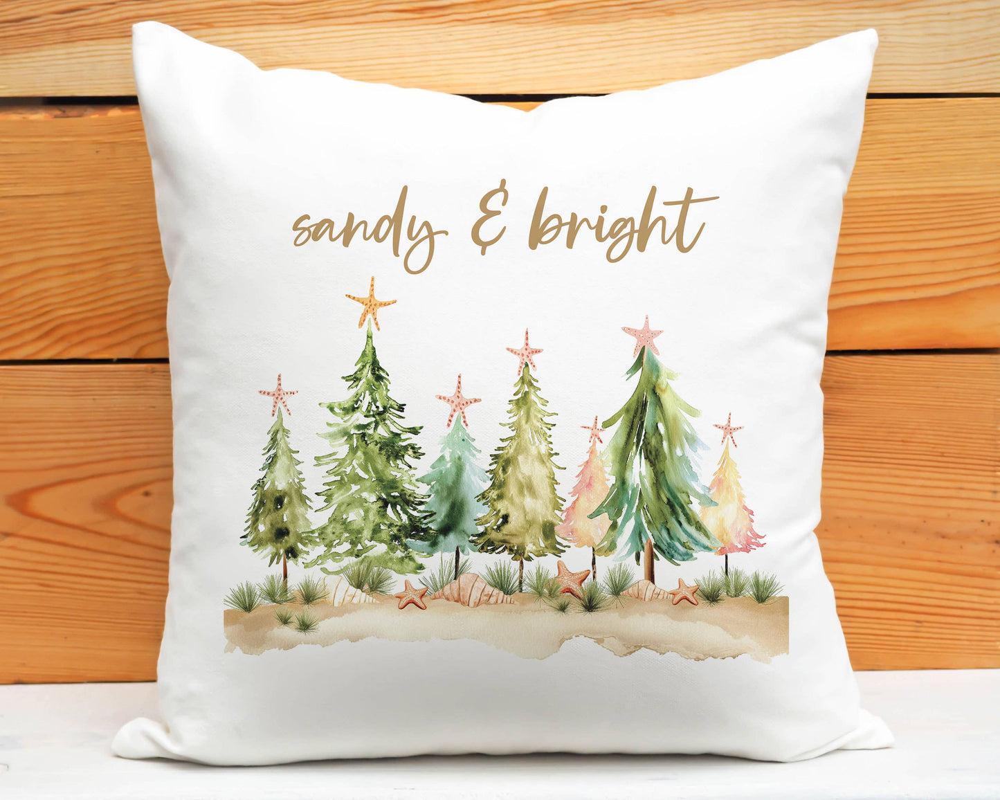 Sandy and Bright Pillow, Christmas Pillow, Nautical Beach