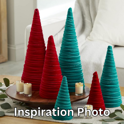 Cones Velvet Medium, Christmas 2025 Tabletop, Mantel, Gift