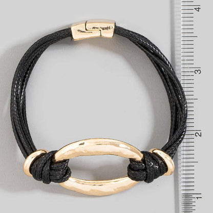 Magnetic Clasp Oval Hoop Corded Bracelet