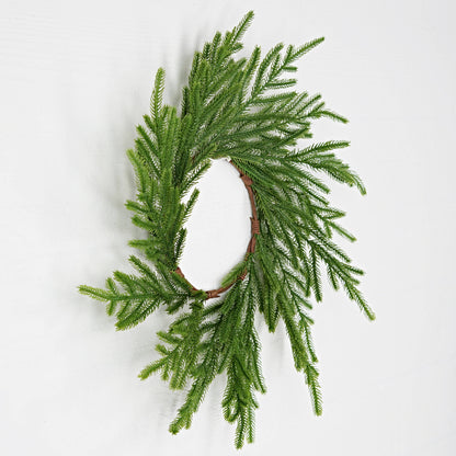 31853- 17in(6.5)Wreath-Soft touch Evergreen Norfolk Pine