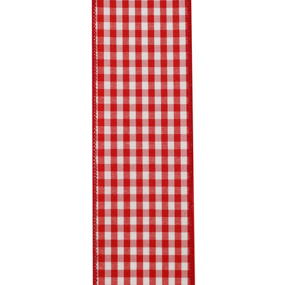 Gingham Check Wired Edge, Red, 2-1/2 In, 10 Yards