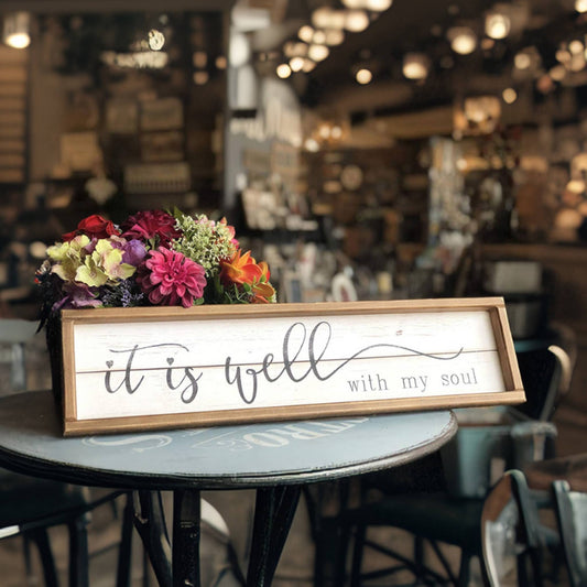 Wood Framed Wall Sign Decor with Quotes-Soul