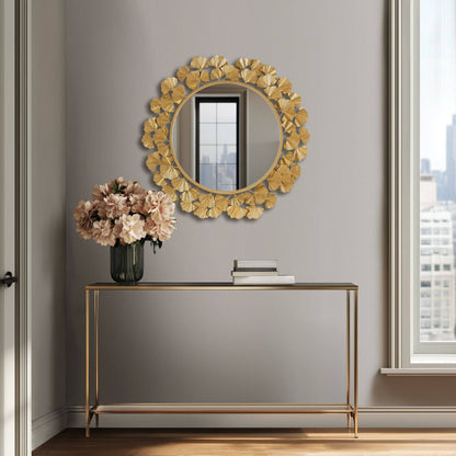Gold Foil Ginkgo Leaf Decor Mirror