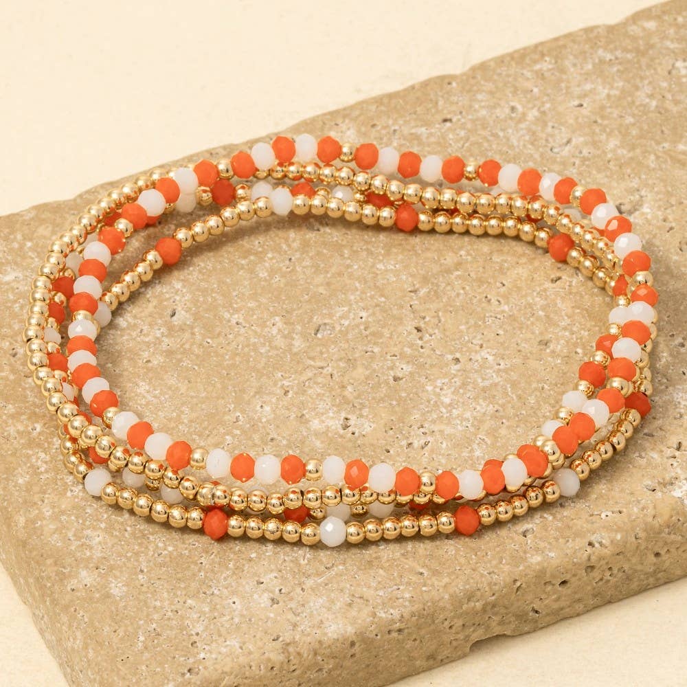 Colorful Game Day Beaded Bracelet Set