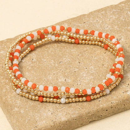 Colorful Game Day Beaded Bracelet Set