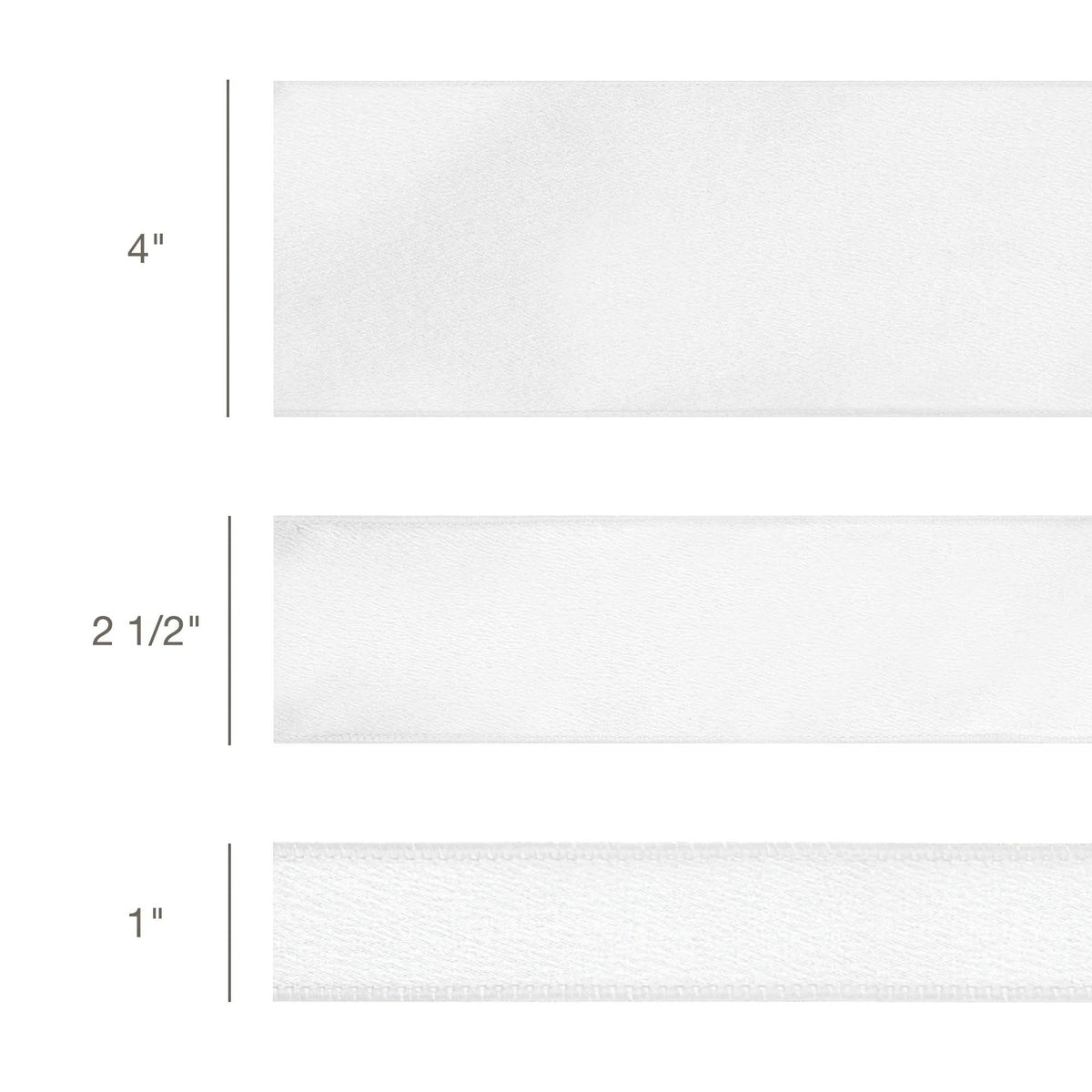 Wired Shimmer Satin Ribbon White 10 Yard Roll