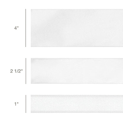 Wired Shimmer Satin Ribbon White 10 Yard Roll