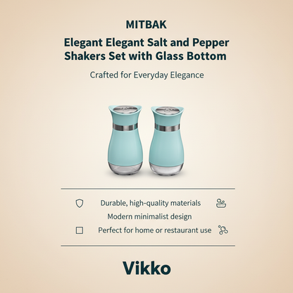 MITBAK Elegant Salt and Pepper Shakers Set with Glass Bottom