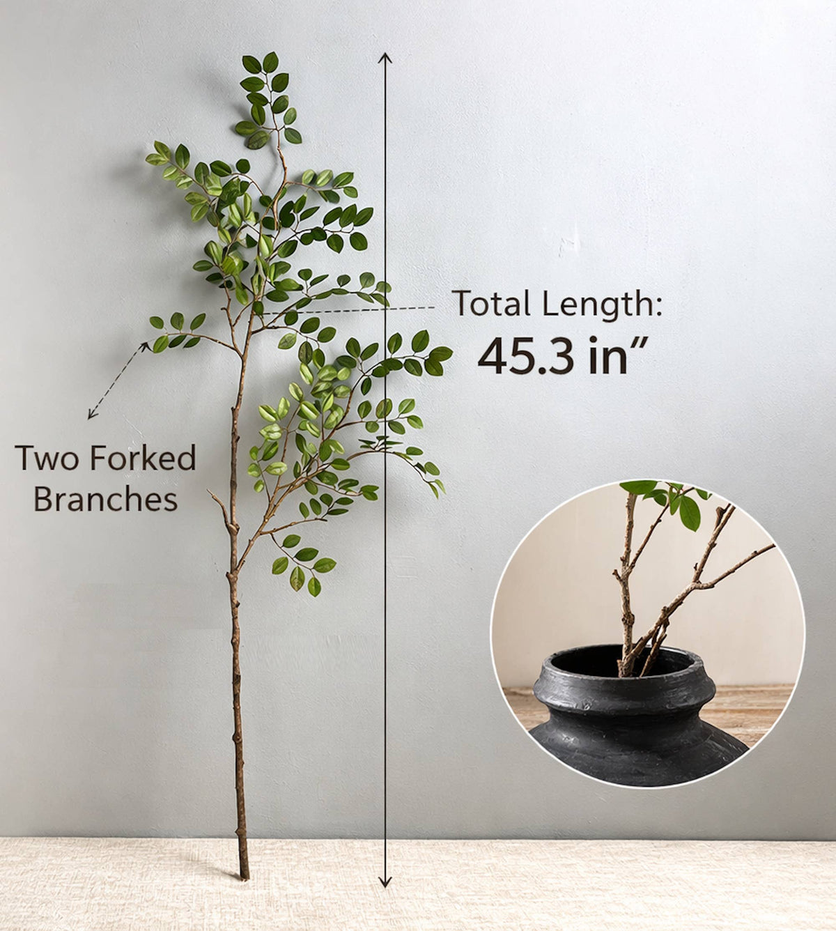 45”Designer’s Pick Real Touch Green Branch Stem-Long Branch