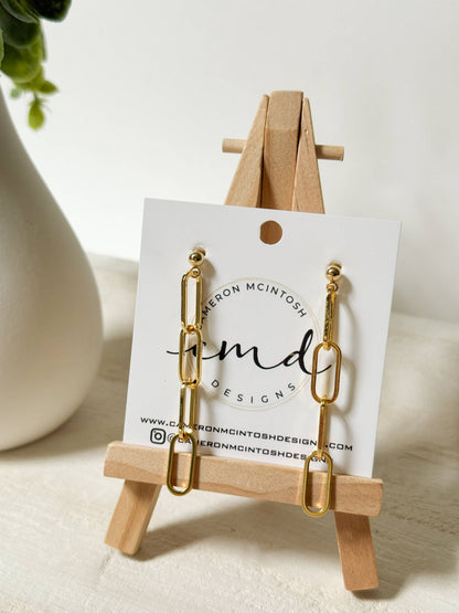 Paperclip Chain Stud Earrings