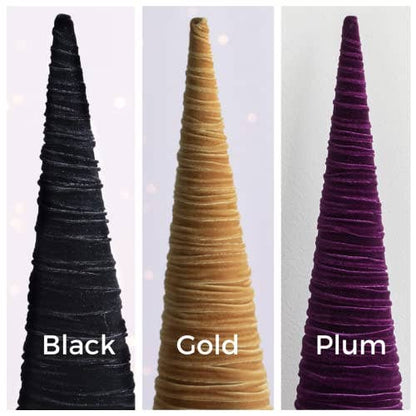 Cones Velvet Medium, Christmas 2025 Tabletop, Mantel, Gift
