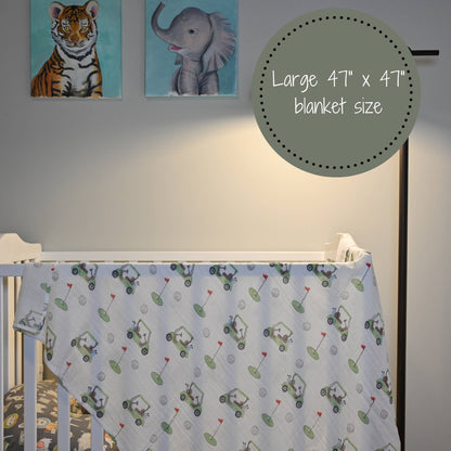 Golf A Round Baby Muslin Swaddle Blanket