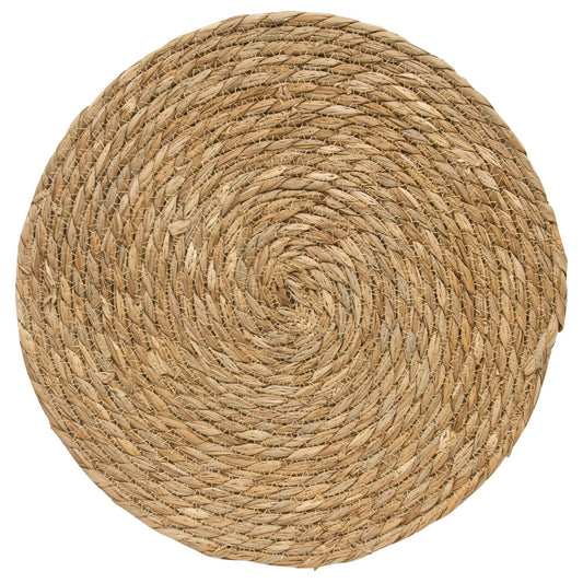Natural Straw Round Mat, 14" Dia.