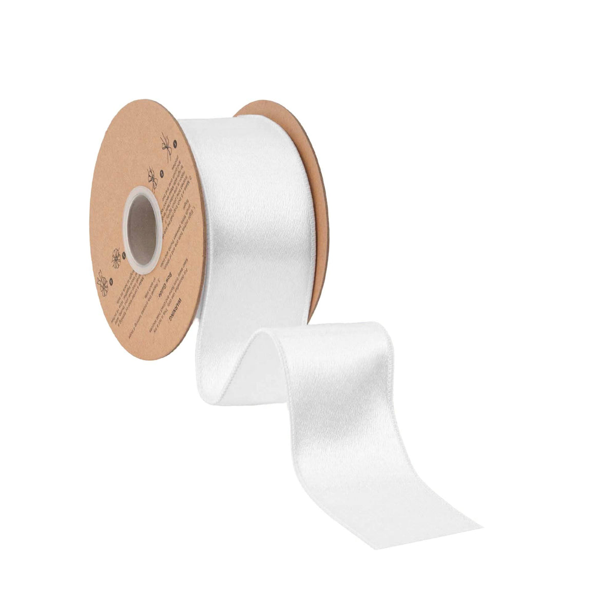 Wired Shimmer Satin Ribbon White 10 Yard Roll