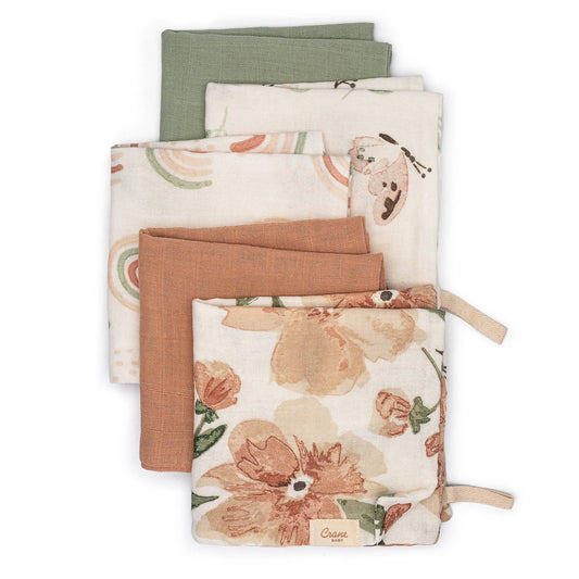 Parker 5-pc. Baby Wash Cloth Set (Pink Floral)