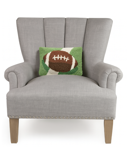 Football On A Field Hook Pillow