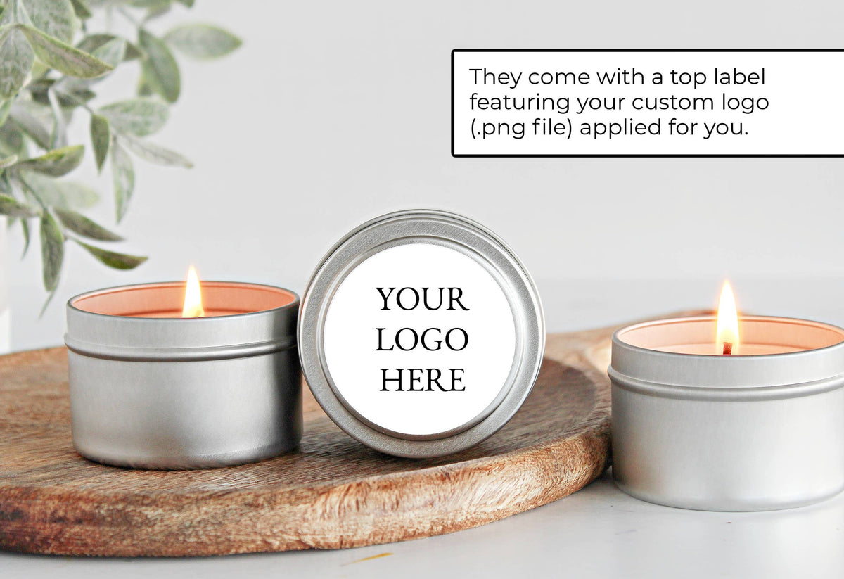 Custom Logo Candle Tins | 2, 4 &8 oz  | Gold, Black & Silver