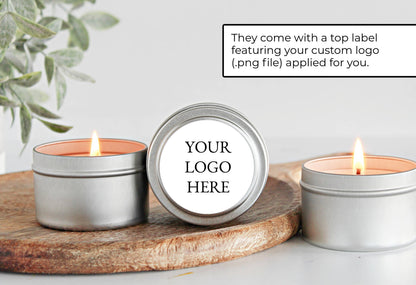 Custom Logo Candle Tins | 2, 4 &8 oz  | Gold, Black & Silver