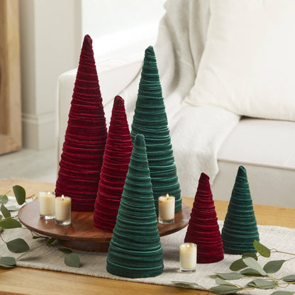 Cones Velvet Medium, Christmas 2025 Tabletop, Mantel, Gift