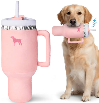 Pup Cup Tumbler Dog Toy- Plush & Squeaky Dog Toy Gifts