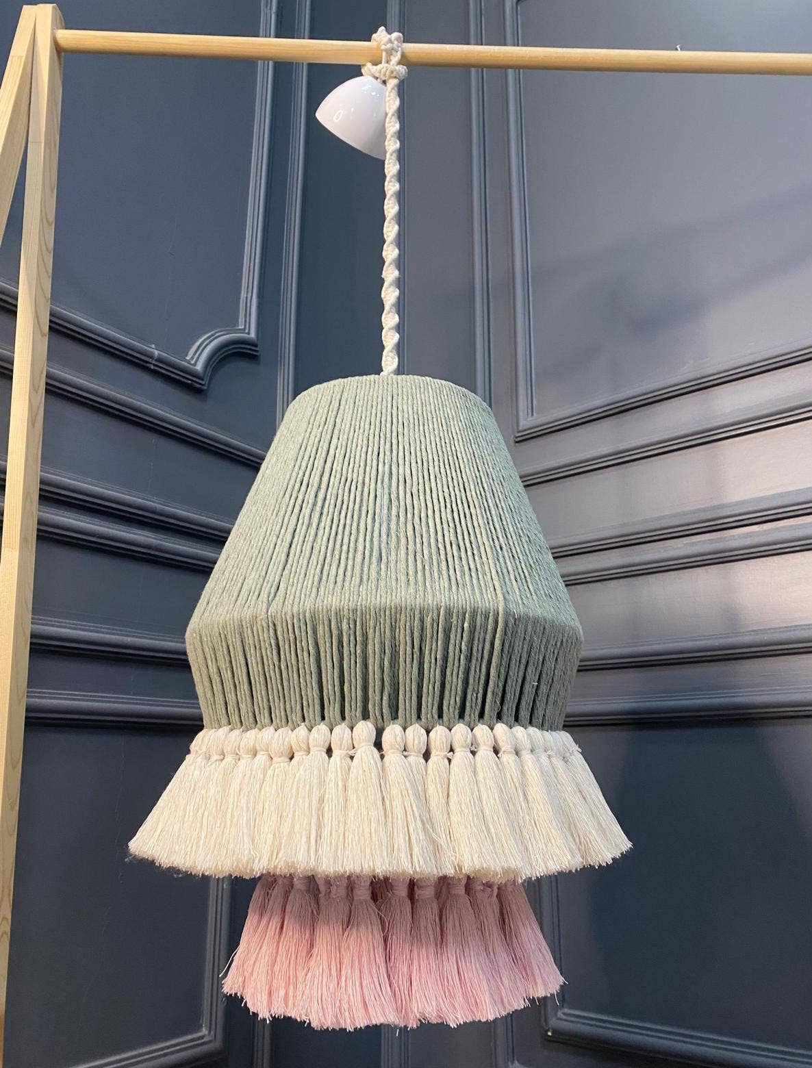 Green kids room lighting, nursery lamp, baby shower gift, nursery bohemian decor lamp, pink nursery lamp,