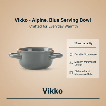 Vikko - Alpine, Serving Bowl with Handles, Blue, 15 oz