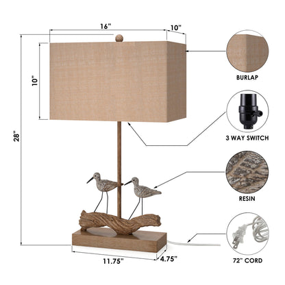 Beach Birds Coastal Table Lamps With 3-Way Switch (Set Of 2)