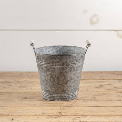 9" GALVANIZED DOUBLE HANDLE DECORATIVE PAIL