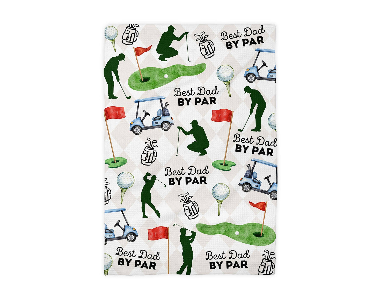 Fathers Day Golf Kitchen Towel Gift Best Dad Sport Golfer