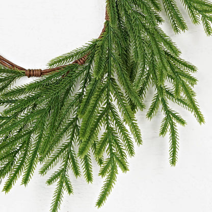 31853- 17in(6.5)Wreath-Soft touch Evergreen Norfolk Pine