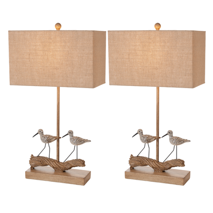 Beach Birds Coastal Table Lamps With 3-Way Switch (Set Of 2)