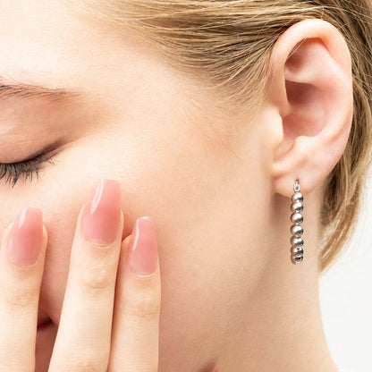 18K Gold PVD Stainless Steel Circle Ball Hoop Earrings