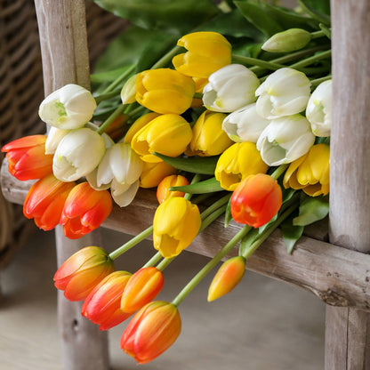 16" Real Touch Lifelike Tulip-3 flowers 2 buds