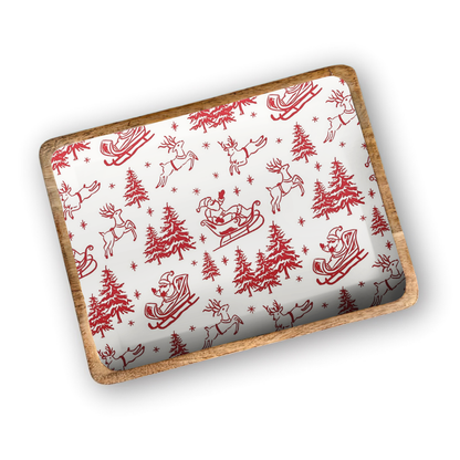 CLEARANCE-0016 Red Santa Sleigh 13'X17" Tray Item 3-38