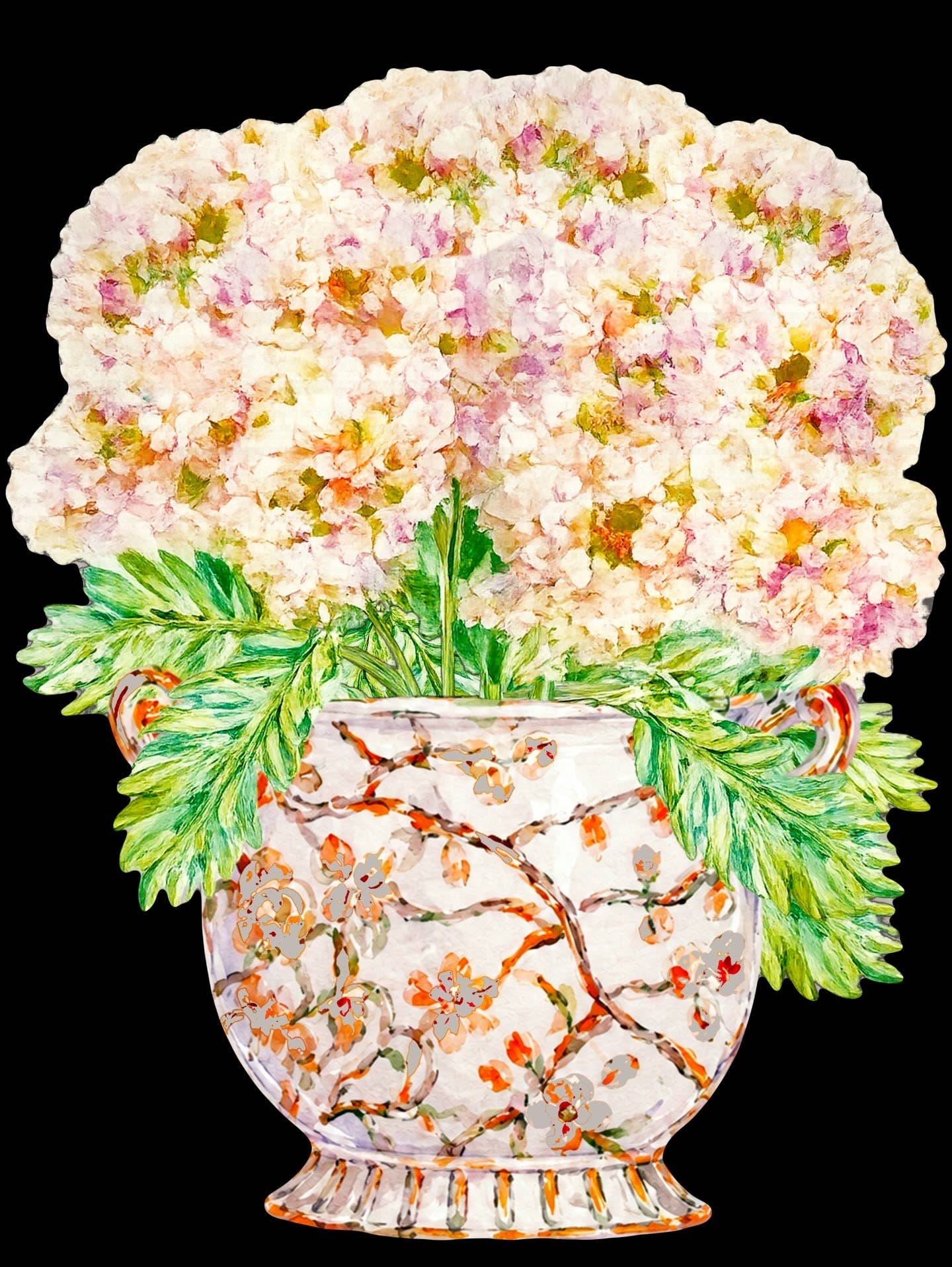 LARGE Designer Hydrangeas Ginger Jar Door Hanger
