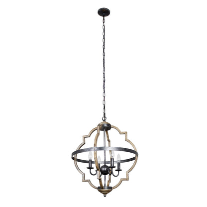 Lusteria Farmhouse Black 4-Light Candle Island Chandelier